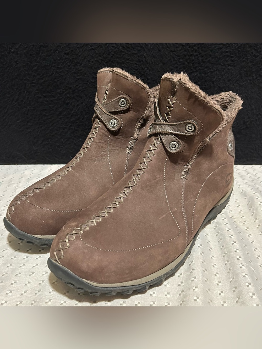 SOREL Nicolet Thinsulate Waterproof Suede Leather Winter Boots Brown 9 Womens